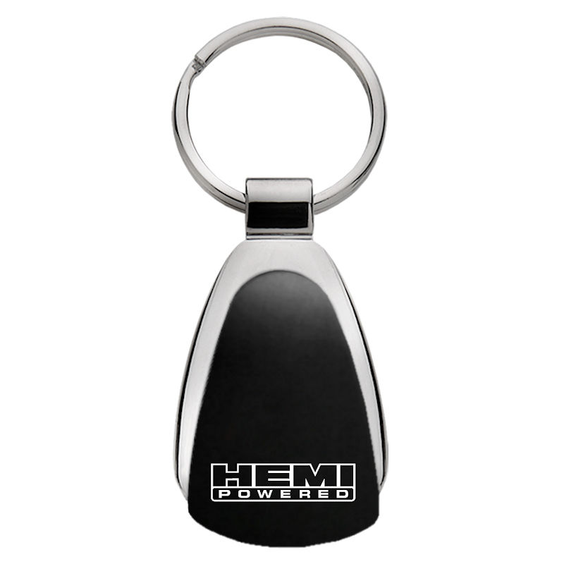 Black Hemi Powered Tear Drop Key Chain - Click Image to Close